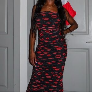 AFRM
Hazel Ruched Mesh
Midi Dress